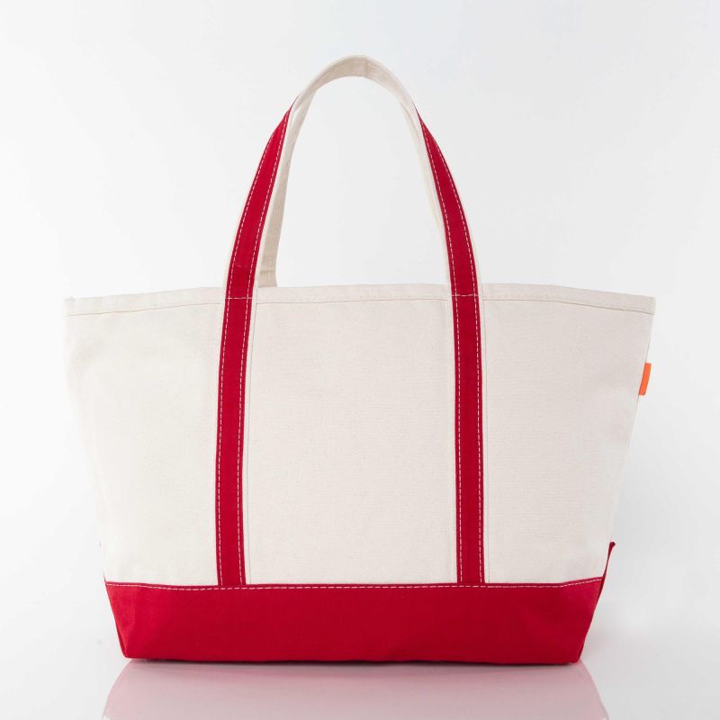 Red Large Classic Tote - Santa & Reindeer