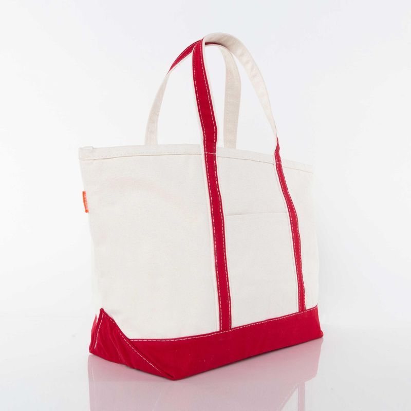 Red Large Classic Tote - Santa & Reindeer