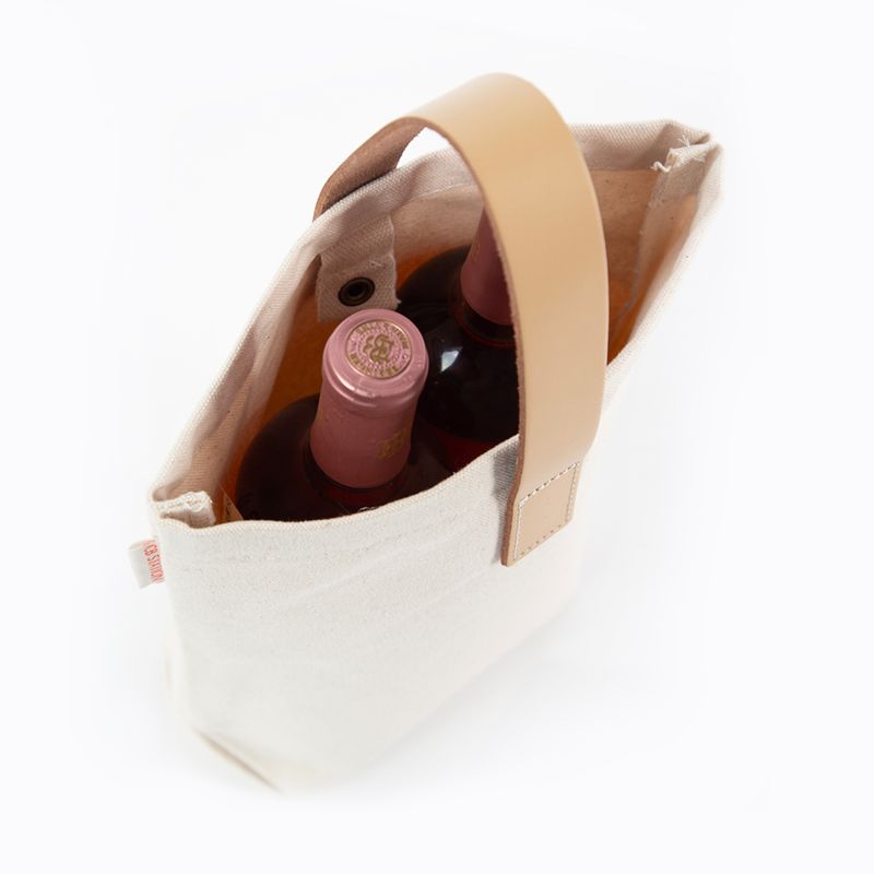 Leather-Grip Wine Carrier for Two Bottles - Golf
