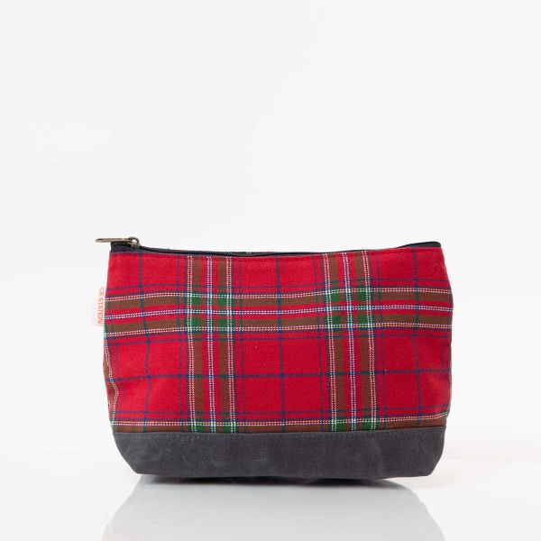 Plaid with Slate Waxed Clutch