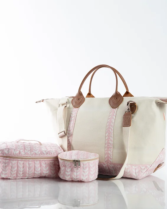 Heritage denim collection bags on display